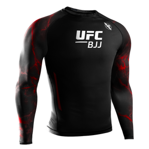 color_Black/Red | UFC BJJ Men’s Long Sleeve Rash Guard